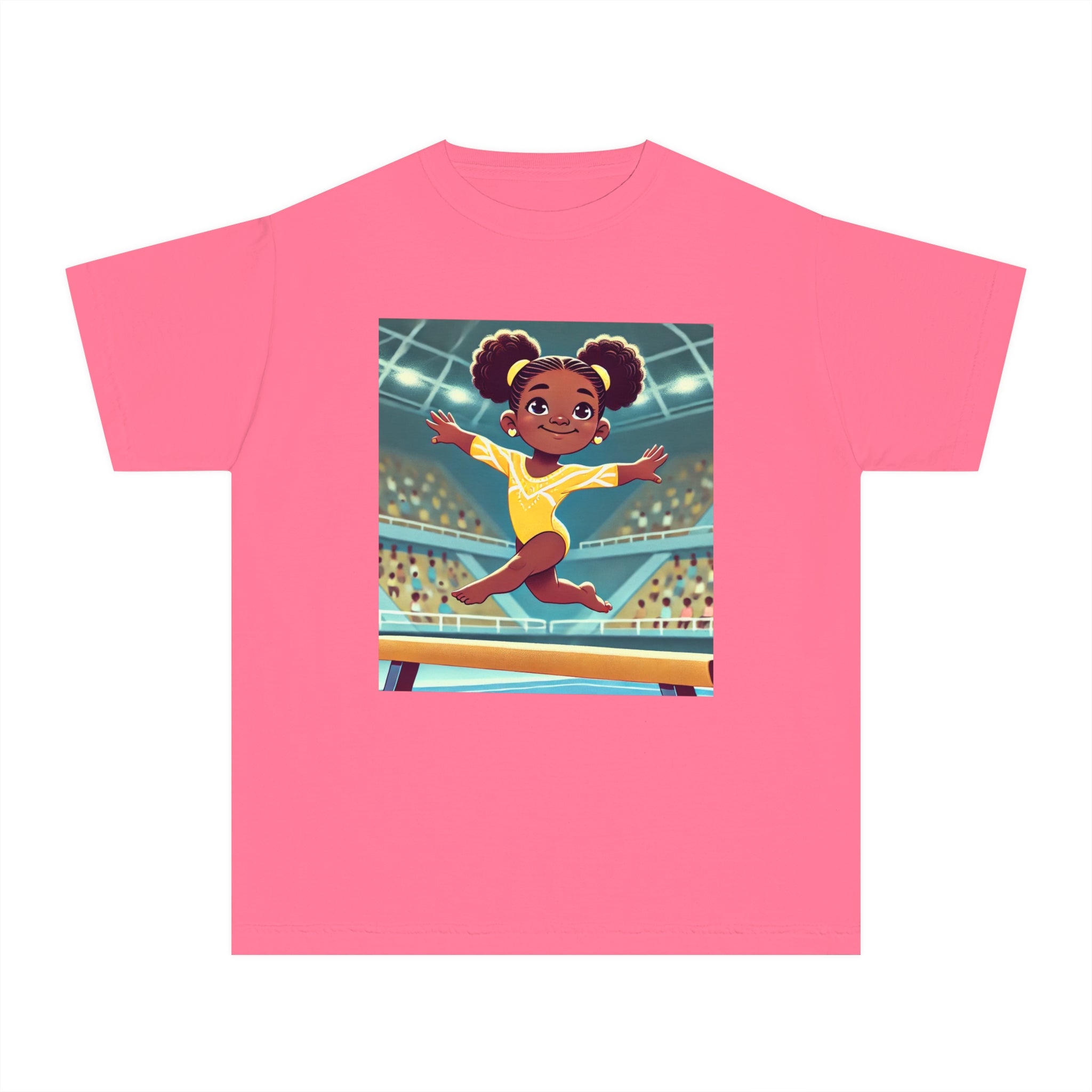 Youth - Incredible Girls Gymnastics T-Shirt (African American / Black Girl)