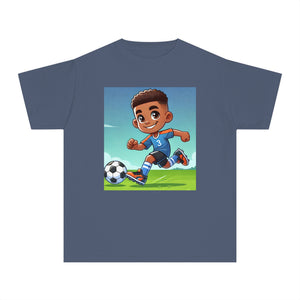 Youth - Soccer Pro Midweight Tee (African American / Black Boy)