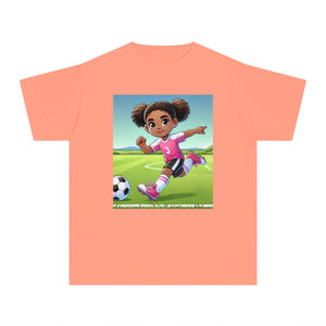 Youth - Soccer Love Midweight T-Shirt (African American / Black Girl)