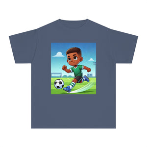 Youth - Soccer Champion Midweight Tee (African American / Black Boy)