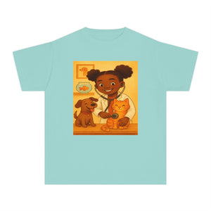 African American Veterinarian T-Shirt for Girls (Black Girl Veterinarian)