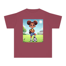 Youth - Soccer Student Athlete Midweight T-Shirt (African American / Black Girl)