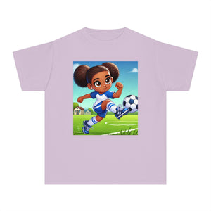 Youth Soccer Powerhouse Midweight Tee (African American / Black Girl)