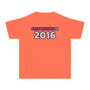Back to School "Established in 2016" Age, Birthday, Grade, Girls T-shirt
