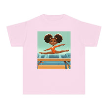 Youth - Powerful Girls Gymnastics T-Shirt (African American / Black Girl)