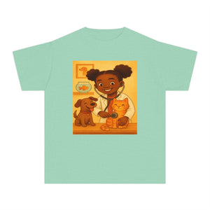 African American Veterinarian T-Shirt for Girls (Black Girl Veterinarian)