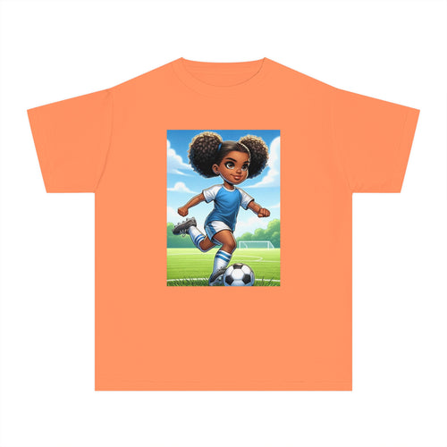 Youth - Soccer Sensation Midweight T-Shirt (African American / Black Girl)