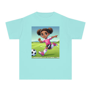 Youth - Soccer Love Midweight T-Shirt (African American / Black Girl)