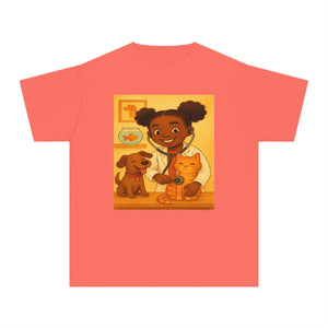 African American Veterinarian T-Shirt for Girls (Black Girl Veterinarian)