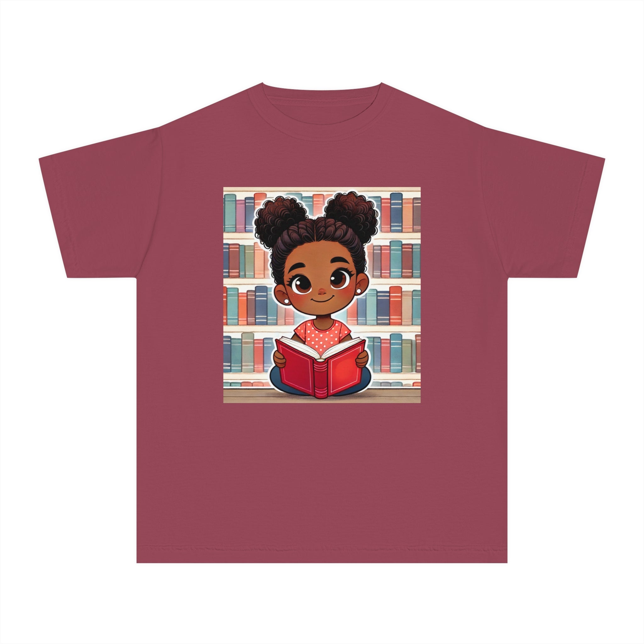 Young Reader T-Shirt for Girls (African American Girl / Black Girl)