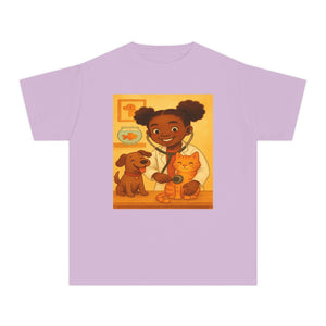African American Veterinarian T-Shirt for Girls (Black Girl Veterinarian)