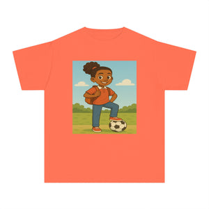 Back to School Soccer Student Athlete T-Shirt (African American / Black Girl)