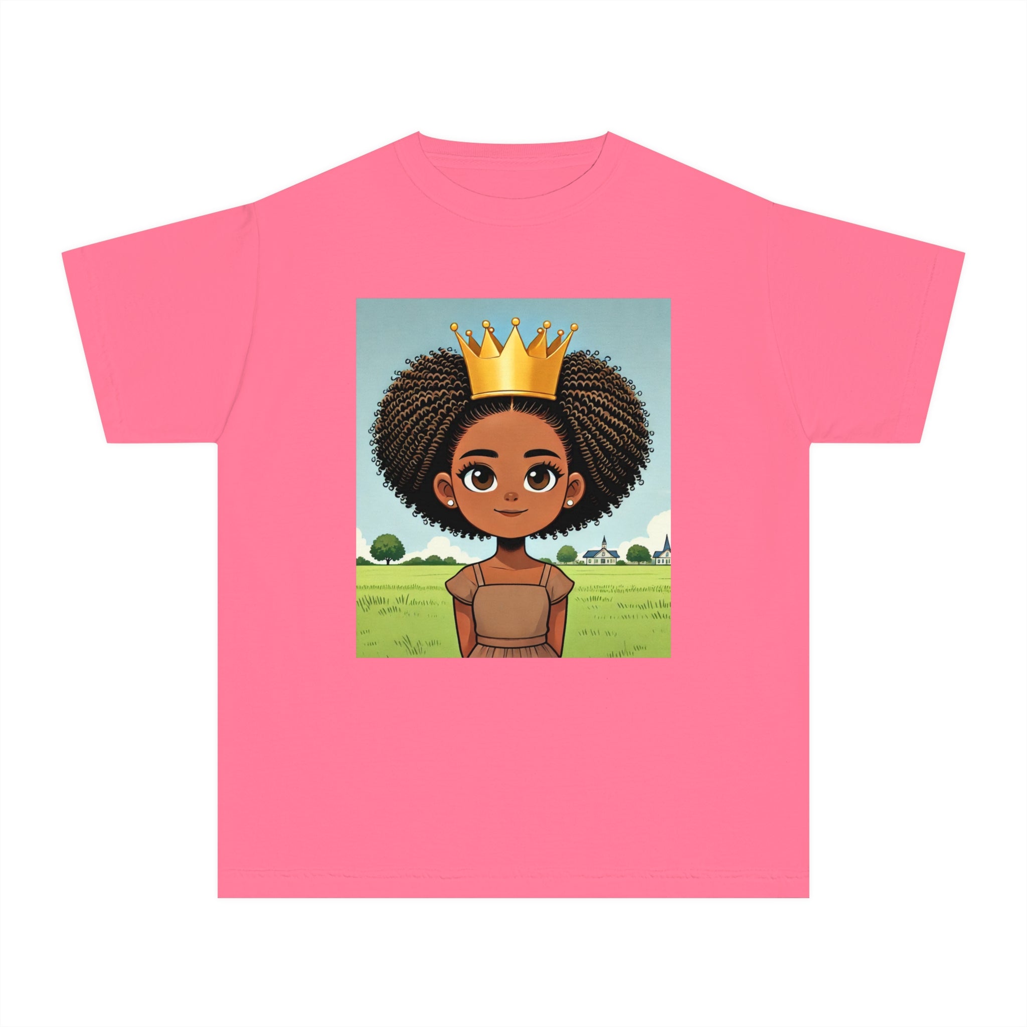 Youth - Young Princess Midweight T-Shirt (African American / Black Girl)