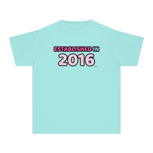 Back to School "Established in 2016" Age, Birthday, Grade, Girls T-shirt