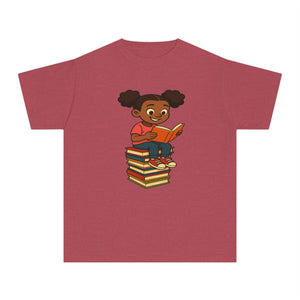 Reading Book Stack T-Shirt for Girls