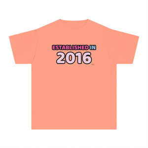 Back to School "Established in 2016" Age, Birthday, Grade, Girls T-shirt