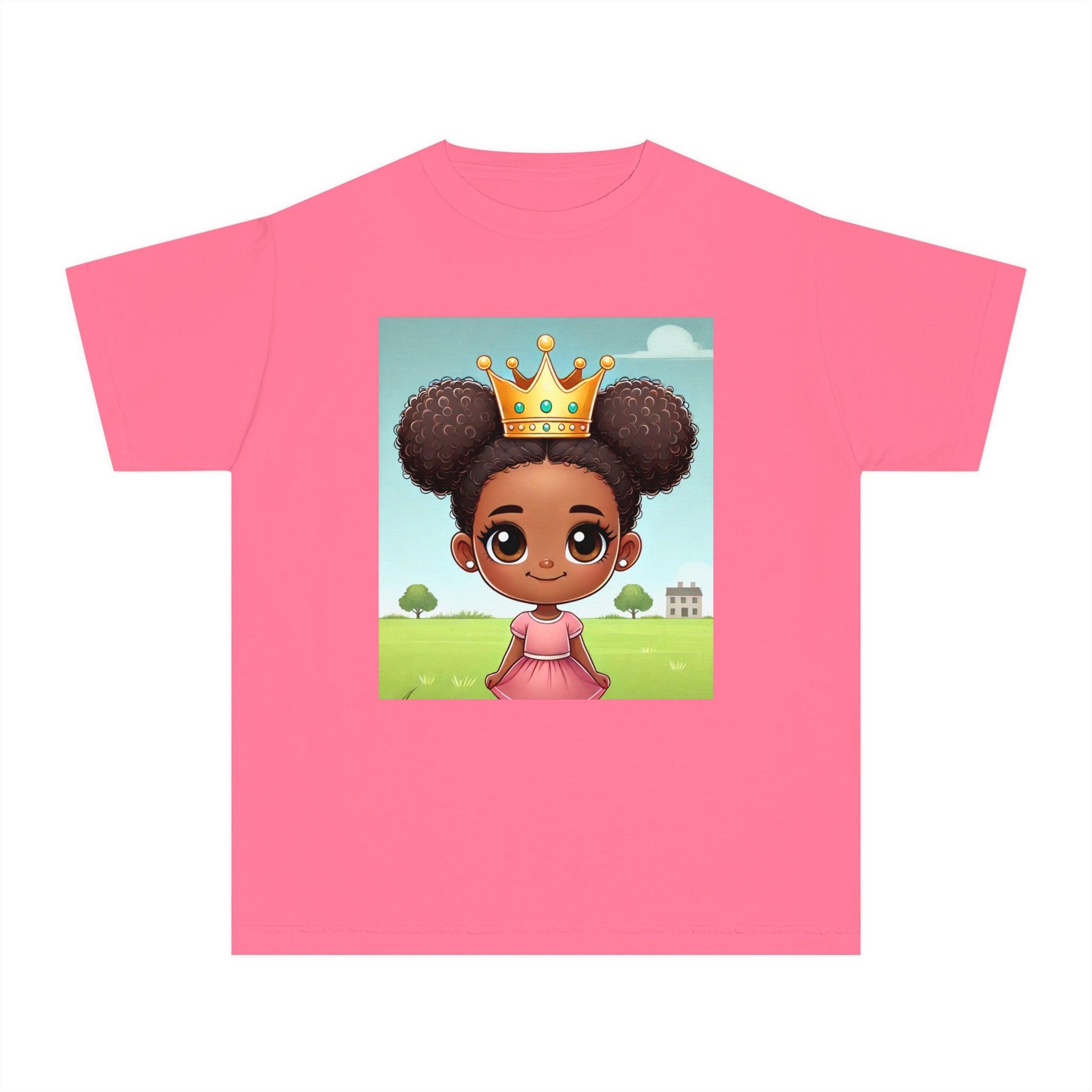 Youth - Young Amazing Queen Midweight T-Shirt (African American / Black Girl)