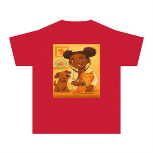 African American Veterinarian T-Shirt for Girls (Black Girl Veterinarian)