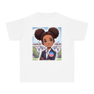 Youth - Future President Midweight Tee (African American / Black Girl)