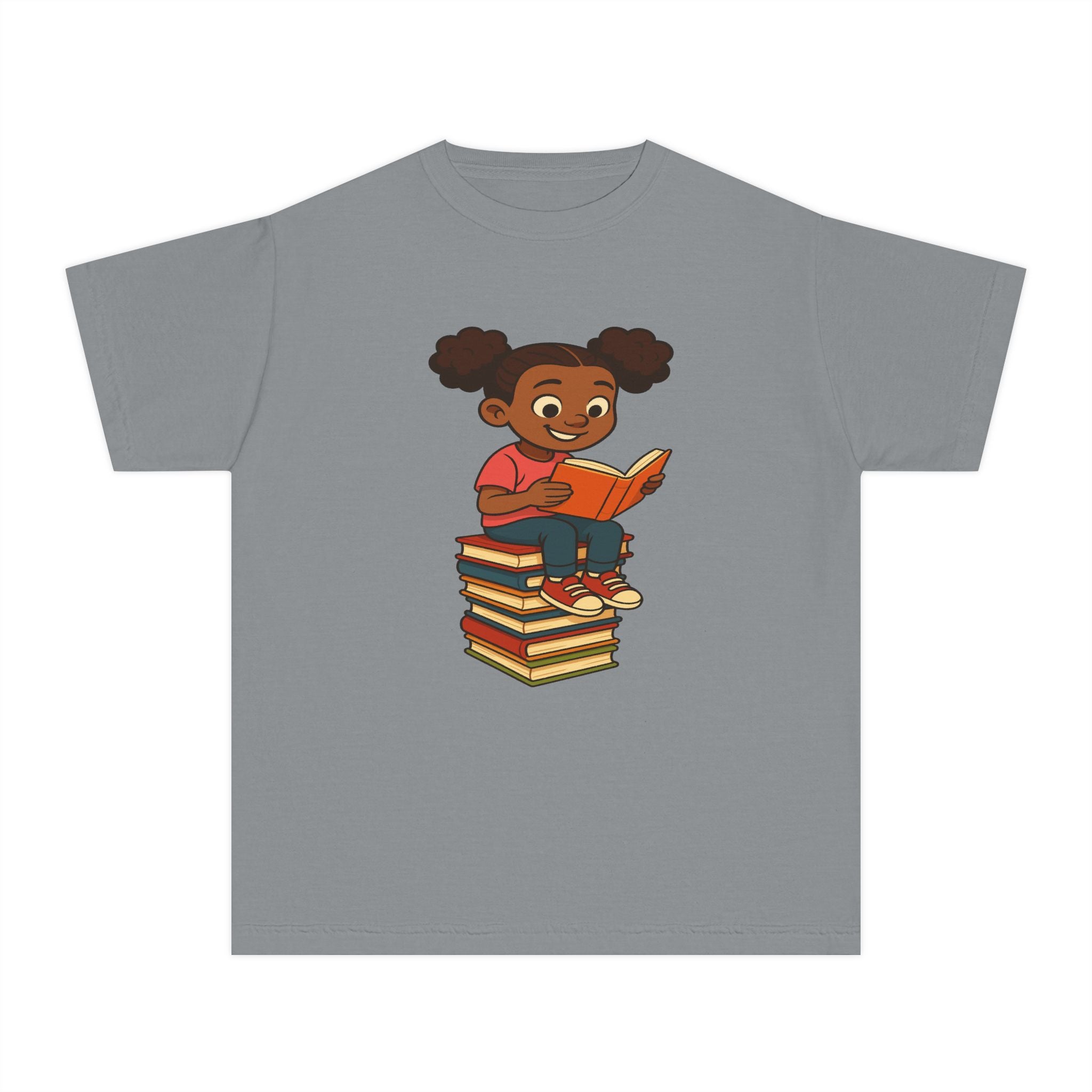 Reading Book Stack T-Shirt for Girls