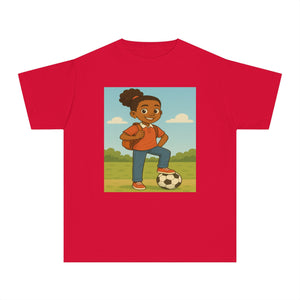 Back to School Soccer Student Athlete T-Shirt (African American / Black Girl)