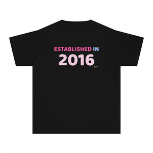 Back to School "Established in 2016" Age, Birthday, Grade, Girls T-shirt