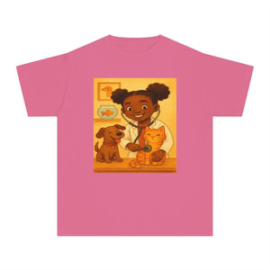 African American Veterinarian T-Shirt for Girls (Black Girl Veterinarian)