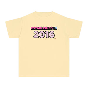 Back to School "Established in 2016" Age, Birthday, Grade, Girls T-shirt