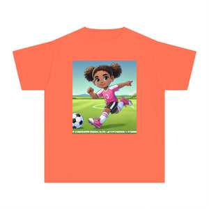 Youth - Soccer Love Midweight T-Shirt (African American / Black Girl)