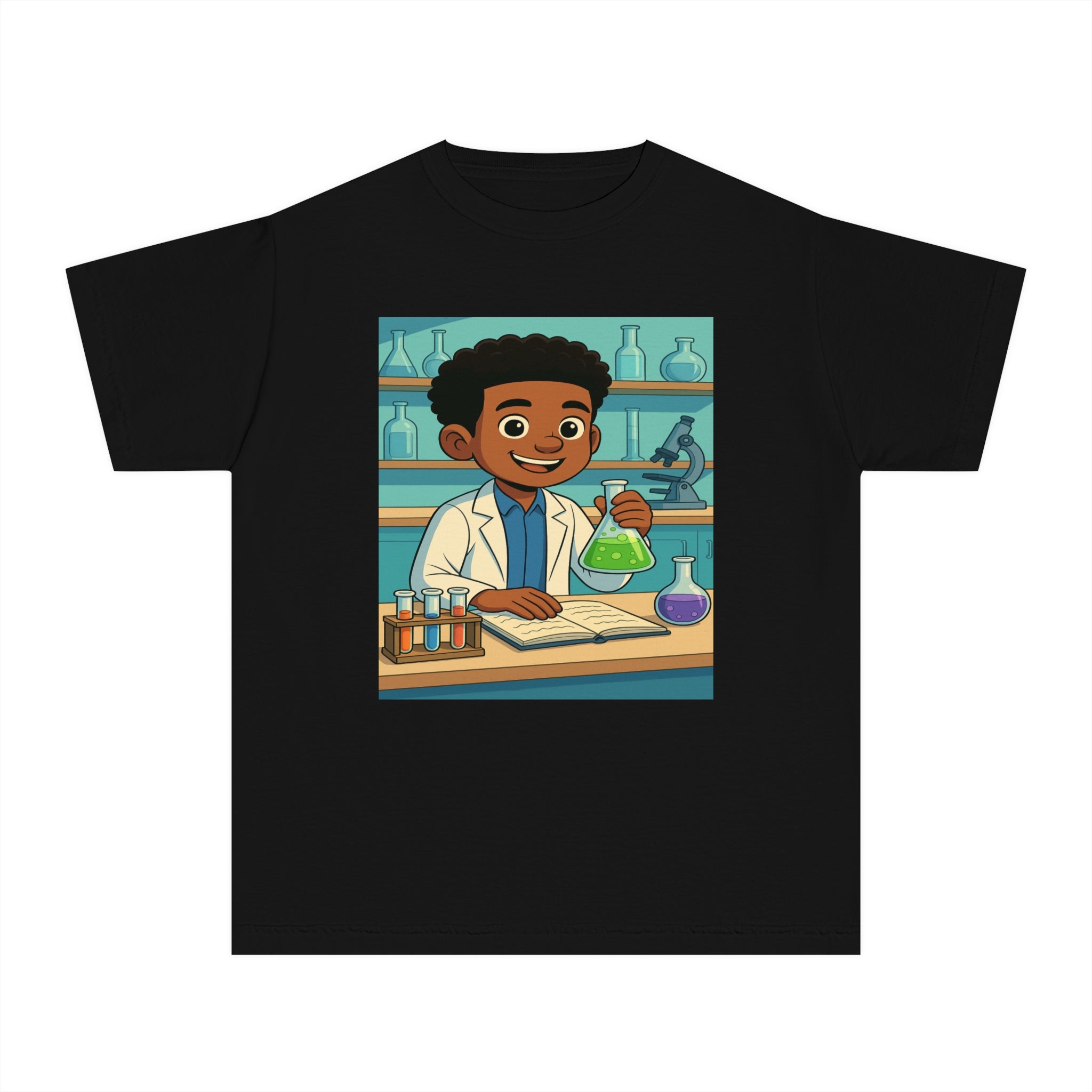 Future Scientist STEM T-Shirt for Boys (African American Boy / Black Boy)