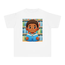 Youth - Young Book Reader Midweight T-Shirt (African American / Black Boy)