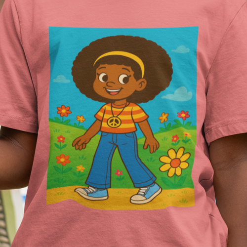 70s Vibes Kids T-Shirt – Retro Girl Edition