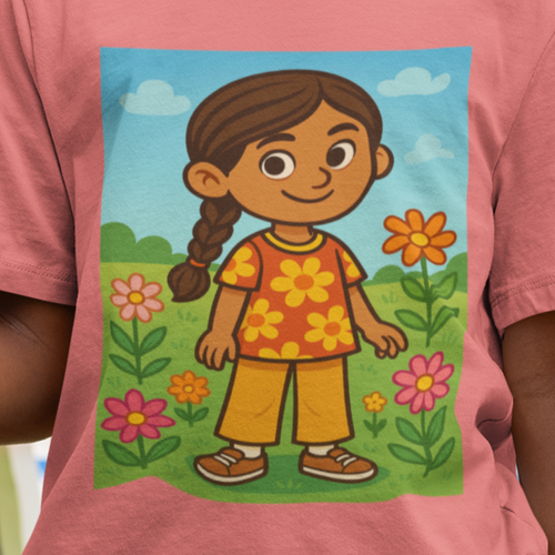 70s Throwback Kids T-Shirt – Retro Girl Design