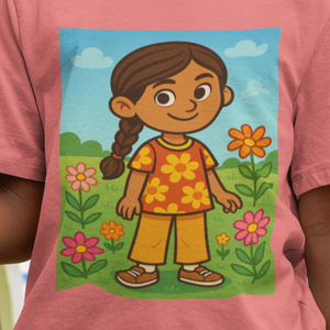 70s Throwback Kids T-Shirt – Retro Girl Design