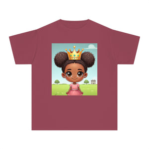 Youth - Young Amazing Queen Midweight T-Shirt (African American / Black Girl)