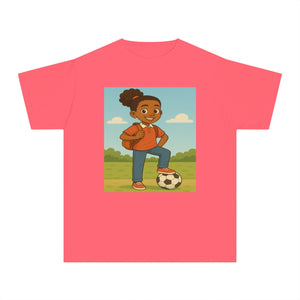 Back to School Soccer Student Athlete T-Shirt (African American / Black Girl)
