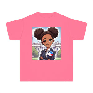 Youth - Future President Midweight Tee (African American / Black Girl)