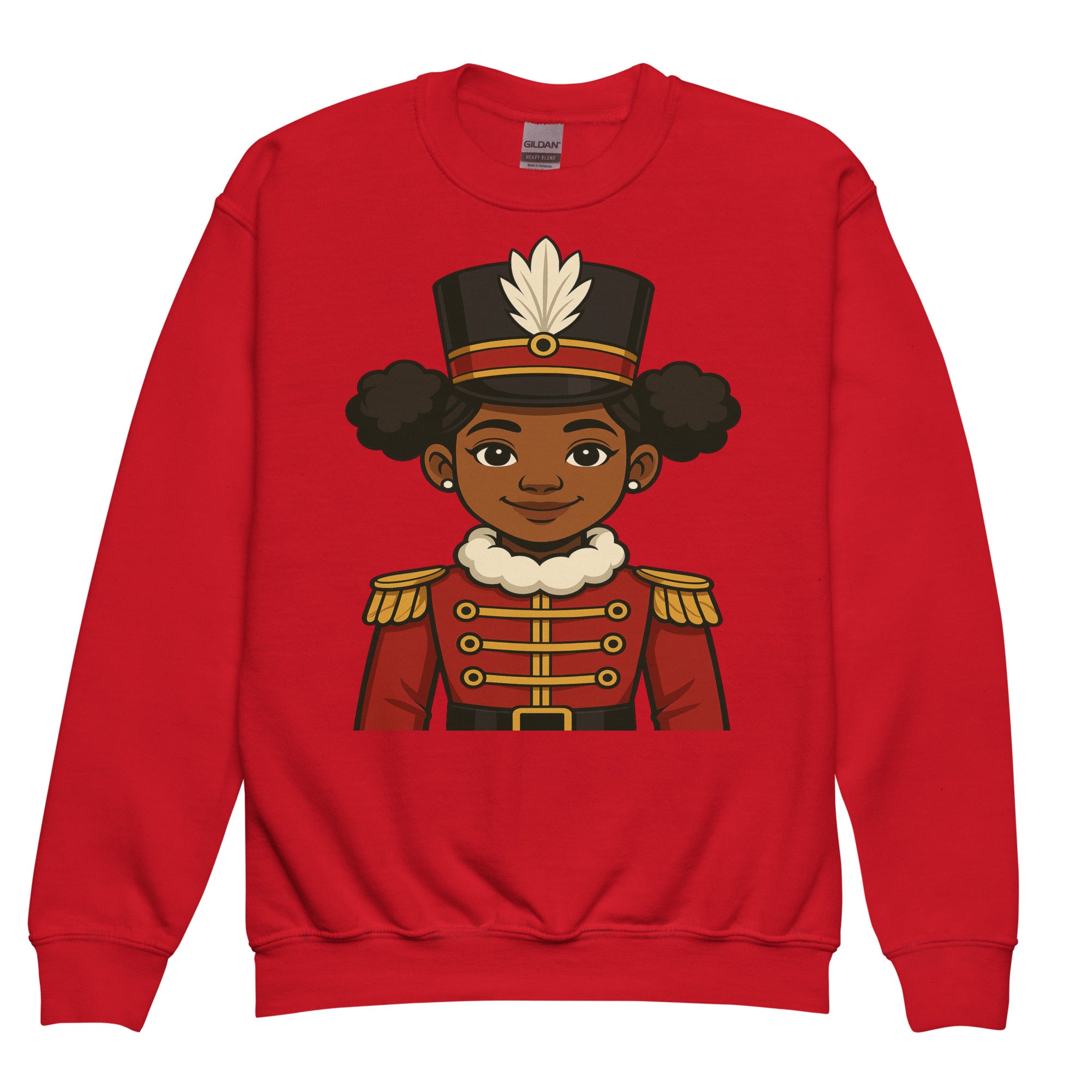 African American Nutcracker Sweatshirt for Girls – Holiday Toy Soldier