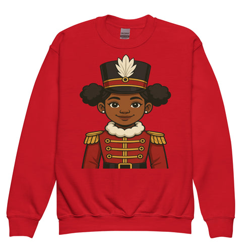 African American Nutcracker Sweatshirt for Girls – Holiday Toy Soldier