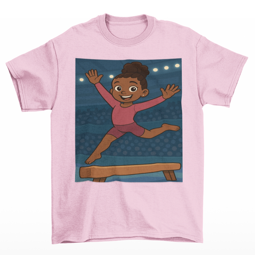 Amazing Girls Gymnastics T-Shirt (African American / Black Girl)