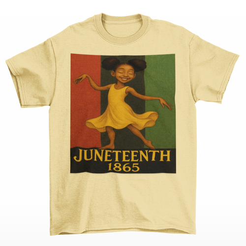 Artistic Juneteenth T-Shirt for Girls – Black-Owned Kids Clothing