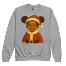 Product mockBlack Girl Santa Sweatshirt – Holiday Sweatshirt for African American Girlsup