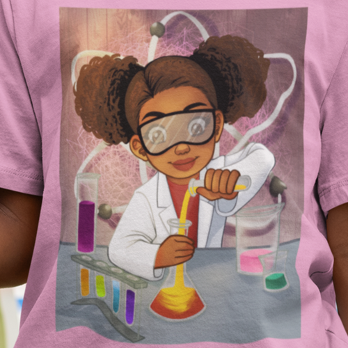 Black Girl Scientist T-Shirt (African American Girl Scientist)
