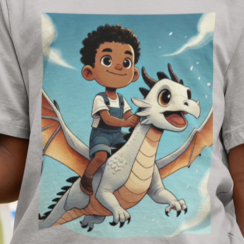 Dragon Prince T-Shirt for Boys (African American Boy / Black Boy)
