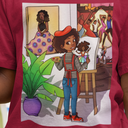 Future Artist Midweight Tee (African American / Black Girl)