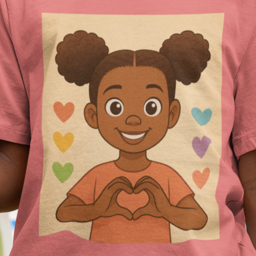 Heart Hands T-Shirt for Black Girls – Full of Joy, Love & Confidence