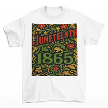 Juneteenth floral t shirt featuring 1865 design with flowers, Black history shirt celebrating freedom and African American pride