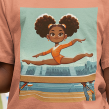 Powerful Girls Gymnastics T-Shirt (African American / Black Girl)