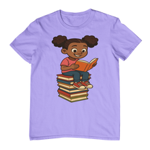 Reading Book Stack T-Shirt for Girls