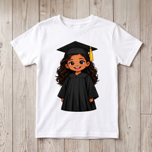 Kindergarten and pre-k graduation shirt for Hispanic girls and Latina girls, from Puzzle Huddle, a Black-owned children's brand based in Washington, DC. Representation-first design.